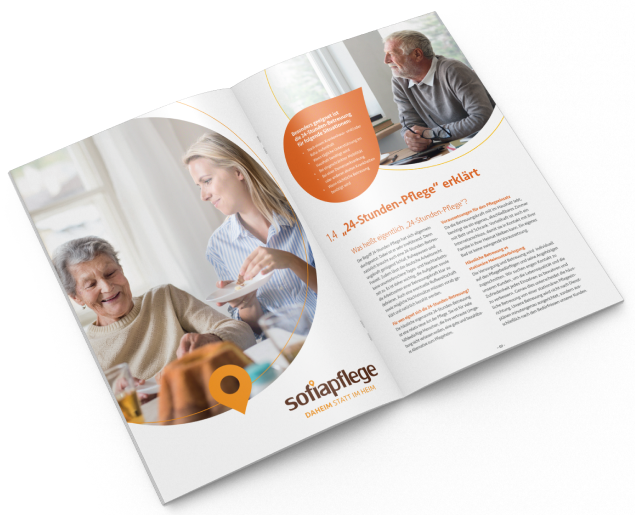 Mockup des Sofiapflege Pflegeratgebers – wertvolle Tipps zur 24-Stunden-Pflege