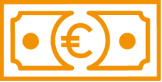 Piktogramm: Euroschein als Symbol für Kosten in der 24-Stunden-Pflege