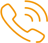 Piktogramm: Telefon mit Schallwellen – Symbol für Kommunikation und Erreichbarkeit in der 24-Stunden-Pflege